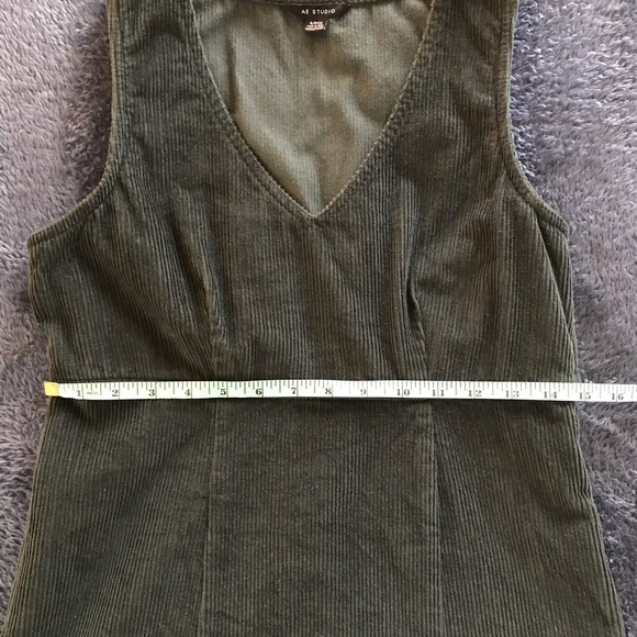 American Eagle AE Studio Hunter Green Corduroy Jumper Sheath Dress - Picture 5 of 9
